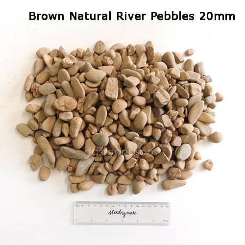 Brown Natural River Pebbles 20 mm
