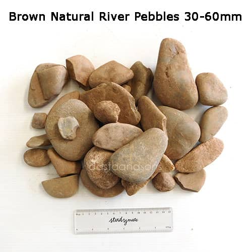 Brown Natural River Pebbles 30-60 mm